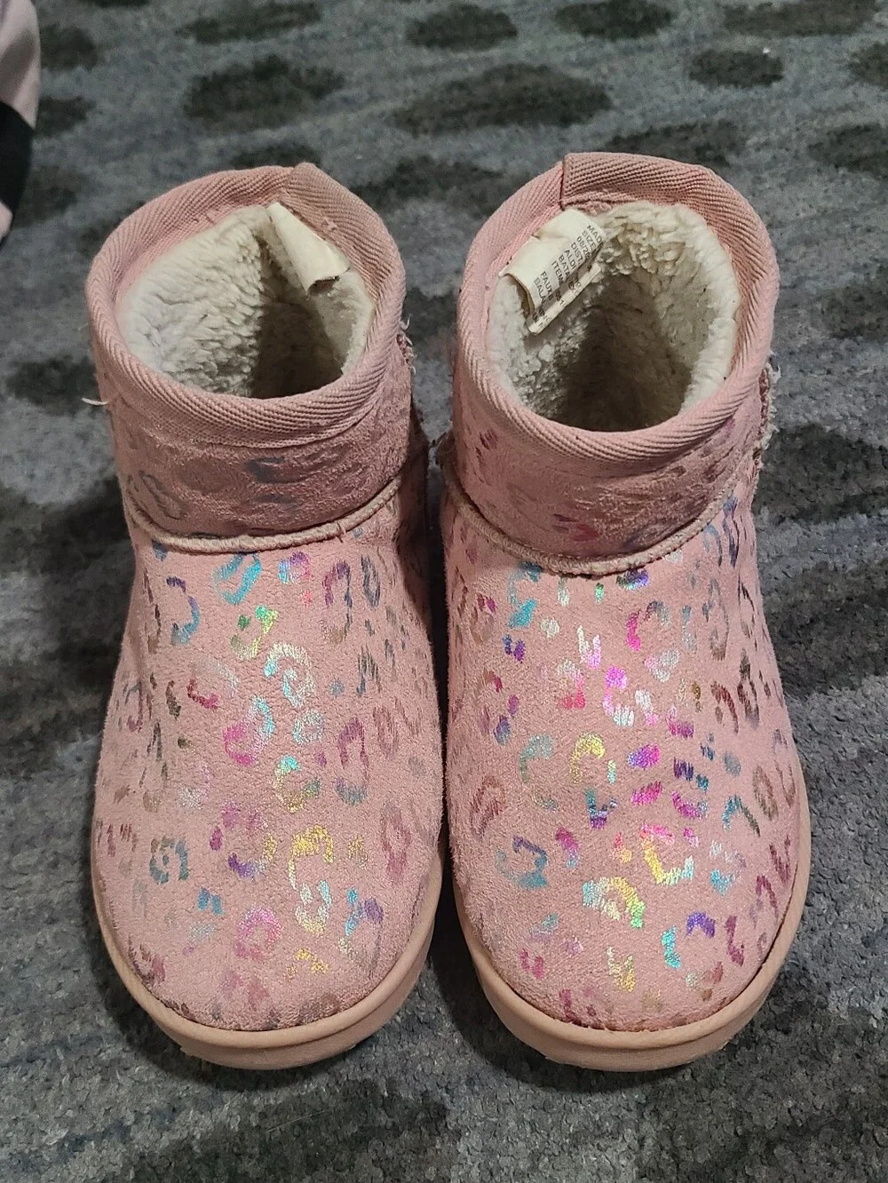 Girls Toddler Pink Fuzzy Boots sz 9/10c